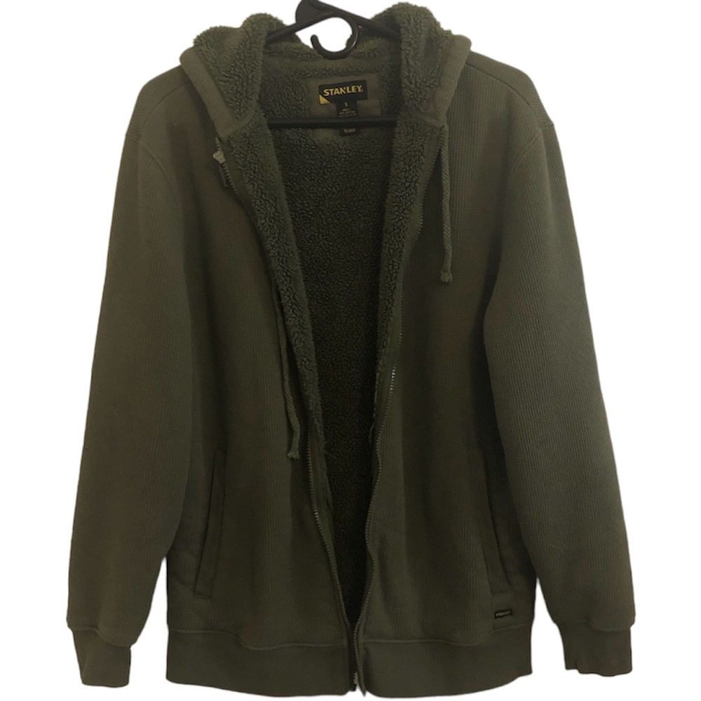 Stanley Men’s Green Faux Lined Zip Jacket Hoodie